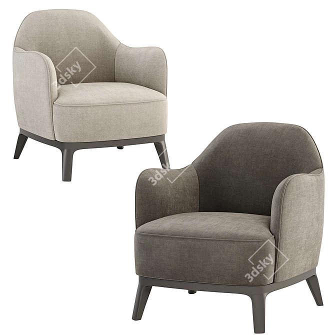 Lysandre Flexform Armchair: Seamless Style and Comfort 3D model image 3