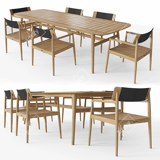 Gloster CLIPPER & ARCHI: Stylish Dining Set 3D model image 1