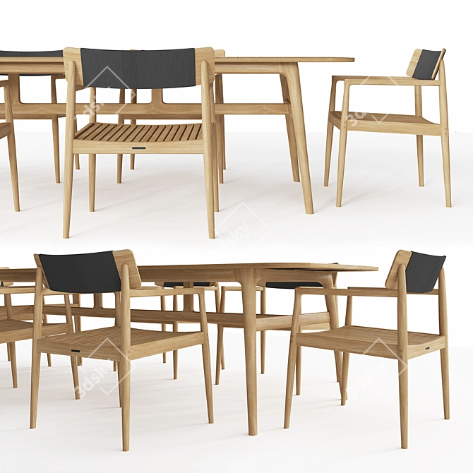 Gloster CLIPPER & ARCHI: Stylish Dining Set 3D model image 2