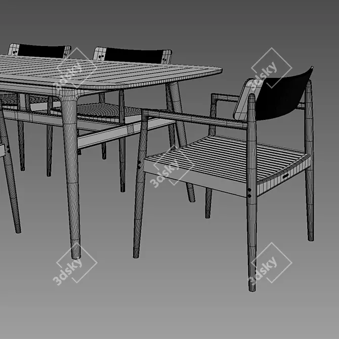 Gloster CLIPPER & ARCHI: Stylish Dining Set 3D model image 3