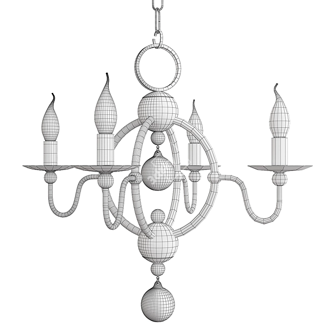 Quatrefoil Luxury Chandelier 3D model image 2