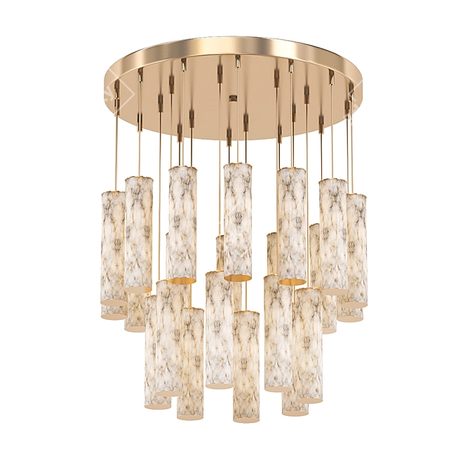 Golden Marble Pendant Lights 3D model image 1