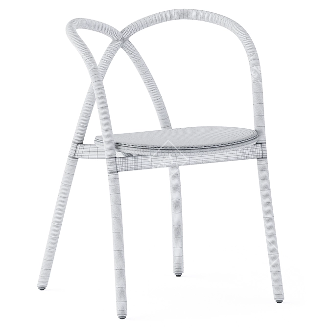 Sleek Ming Aluminum Chair 3D model image 5