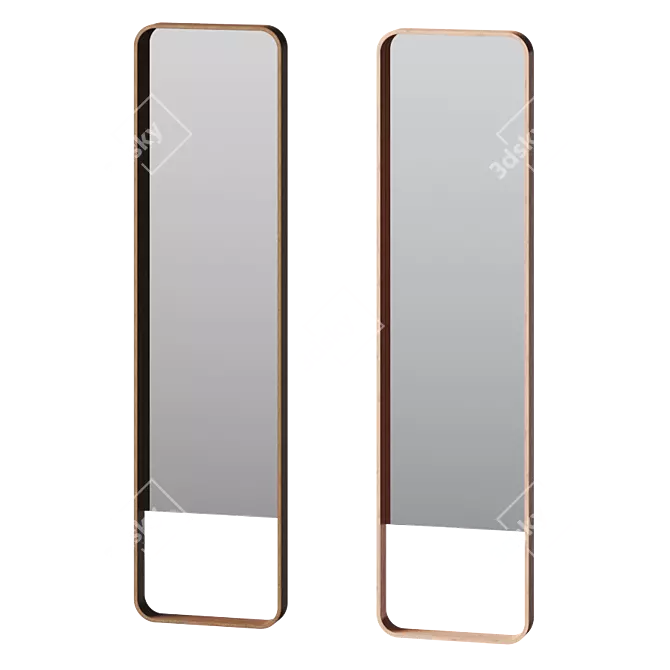 Elegant Loop Floor Mirror 3D model image 1