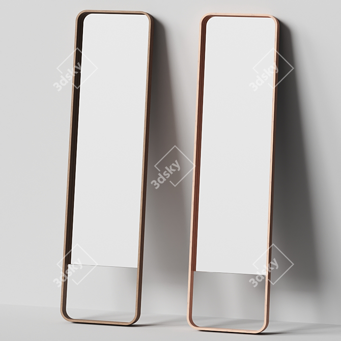 Elegant Loop Floor Mirror 3D model image 2