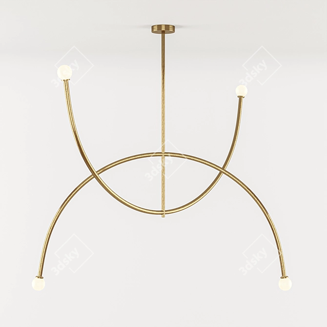 Sleek Double Arch Pendant Lamp 3D model image 1