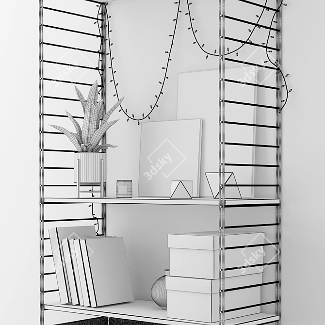 Decorative Cupboard with Garland | 770 x 310mm 3D model image 4