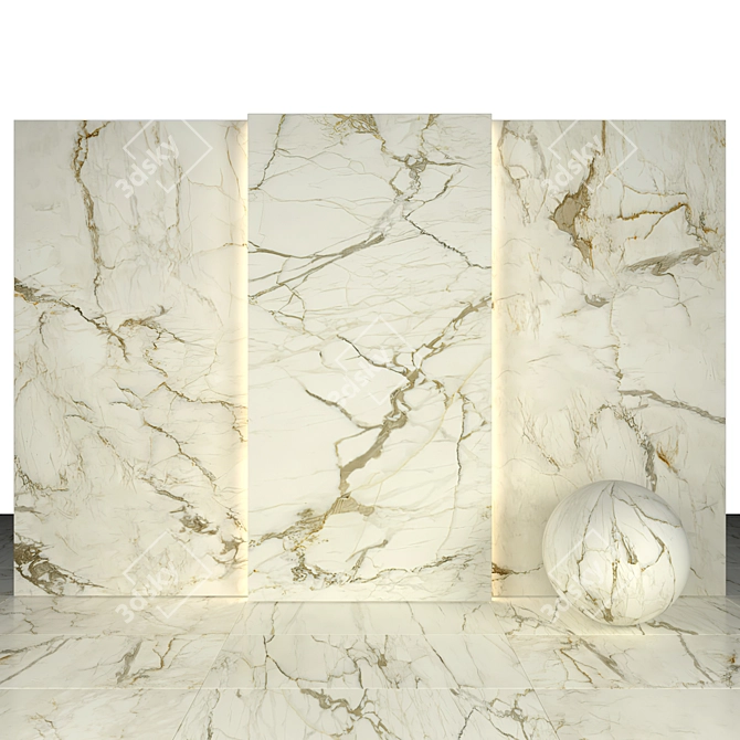 Calacatta Old Stain Marble: Elegant & Versatile Tiles 3D model image 1