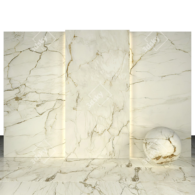 Calacatta Old Stain Marble: Elegant & Versatile Tiles 3D model image 2