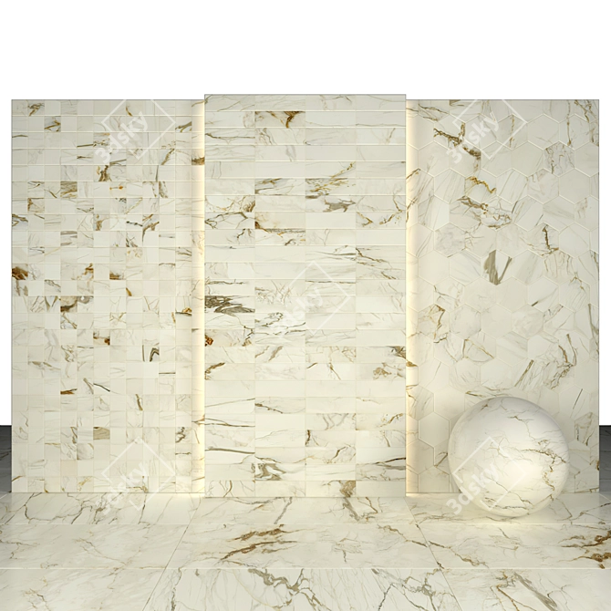 Calacatta Old Stain Marble: Elegant & Versatile Tiles 3D model image 3