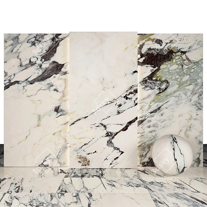 Elegant Capria Marble Collection 3D model image 2