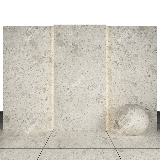 Elegant White Gray Stone: Texture Maps, Various Sizes 3D model image 2