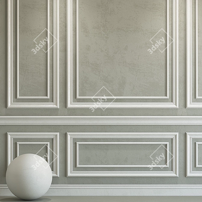 Elegant Plaster with Molding 3D model image 2