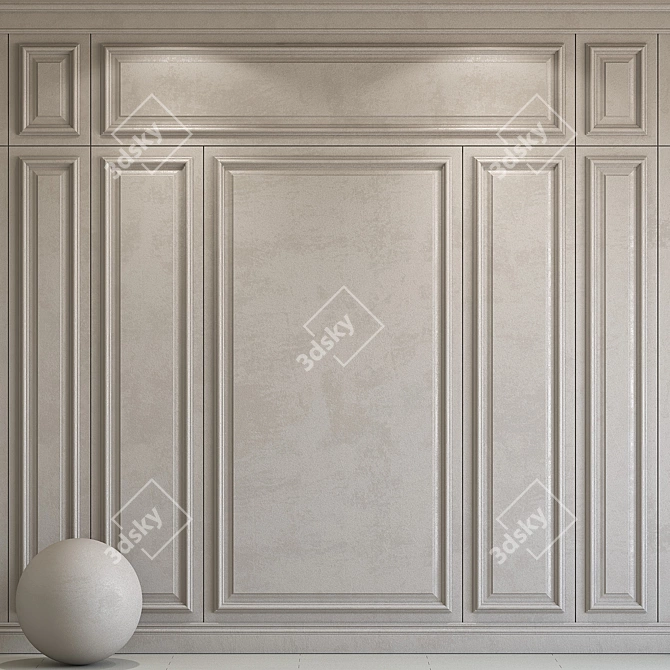 Elegant Plaster Molding 155 3D model image 1