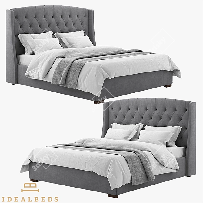 Luxury Olive Dream Bed 3D model image 1