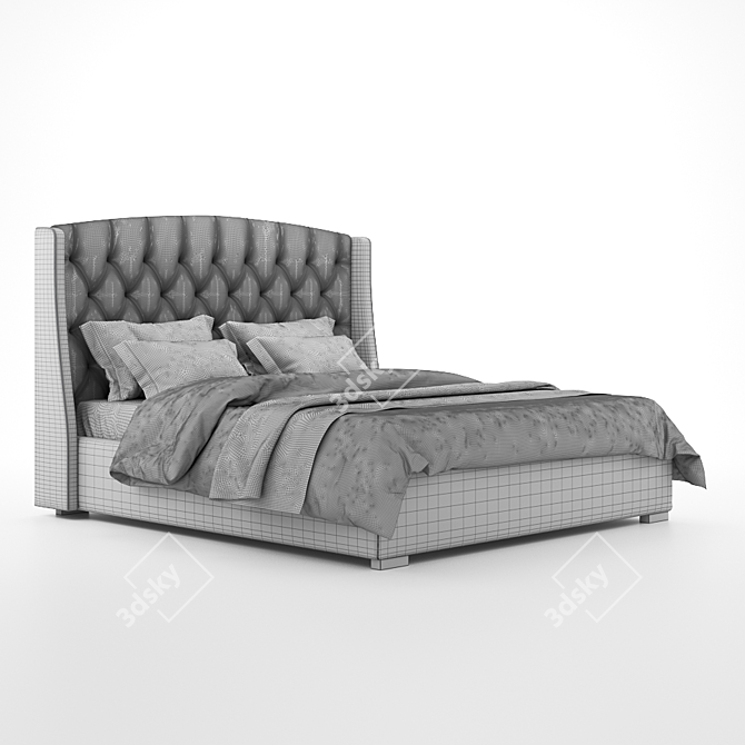 Luxury Olive Dream Bed 3D model image 4