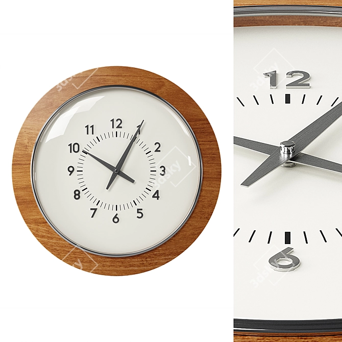 Zara Home Wooden Wall Clock 3D model image 1