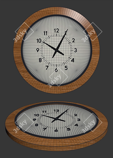 Zara Home Wooden Wall Clock 3D model image 4