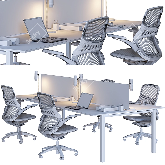 Optimized Office Set 3D model image 1