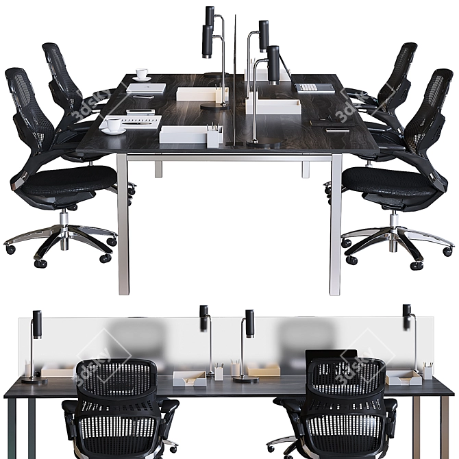 Optimized Office Set 3D model image 2