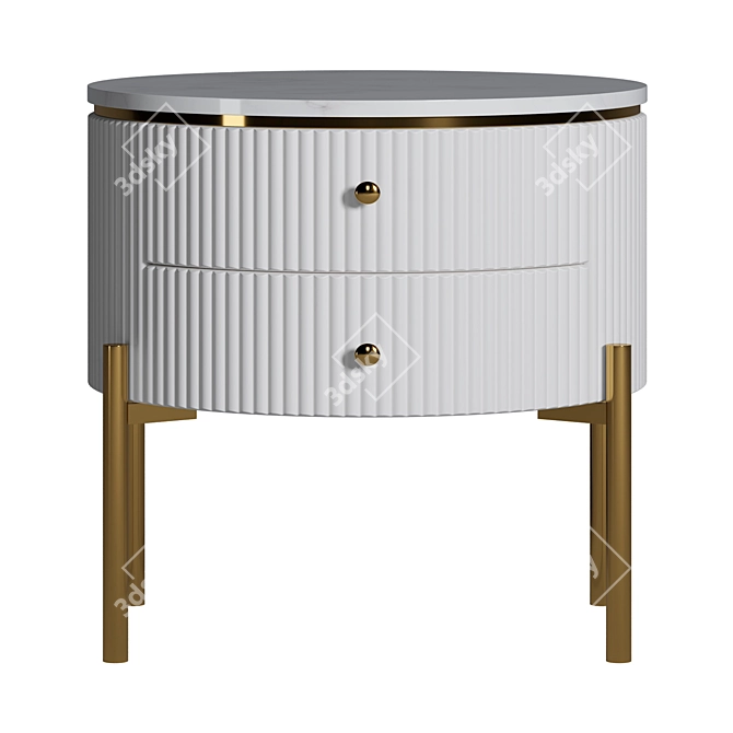 Elegant Marble Bedside Table - LaLume TT00112 3D model image 3