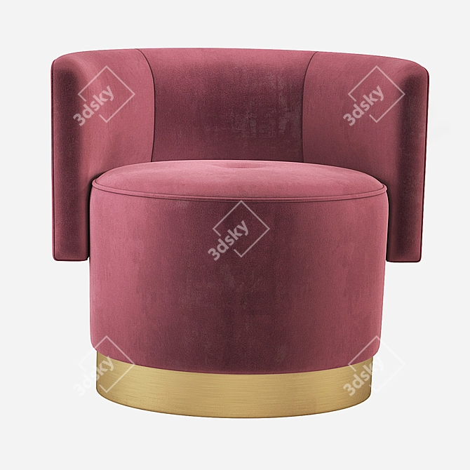 Luxury Velvet ANAIS Armchair 3D model image 2