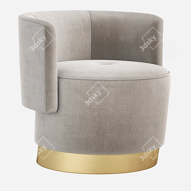 Luxury Velvet ANAIS Armchair 3D model image 3