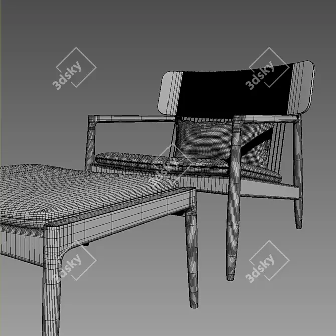 Gloster Archi Lounge Chair: Contemporary Comfort in Style 3D model image 4