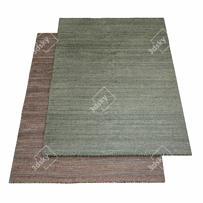 Hand-Woven Reversible Heimdal Rug 3D model image 1