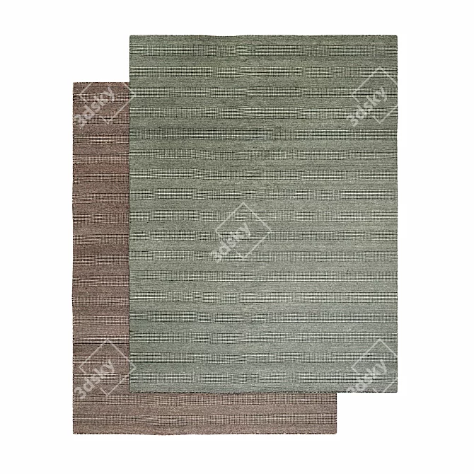 Hand-Woven Reversible Heimdal Rug 3D model image 2