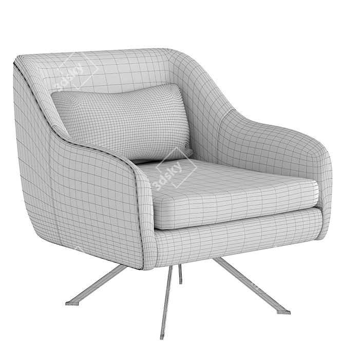 Modern Swivel Armchair: Iceland Black White 3D model image 2