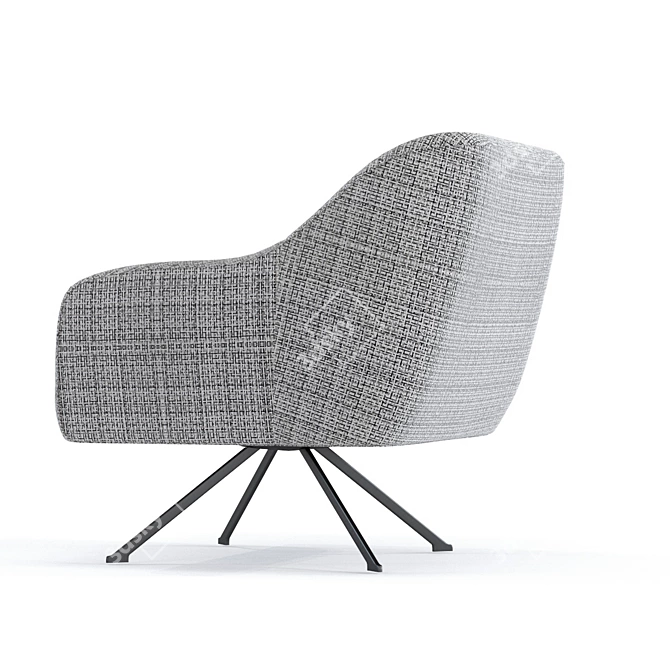 Modern Swivel Armchair: Iceland Black White 3D model image 4