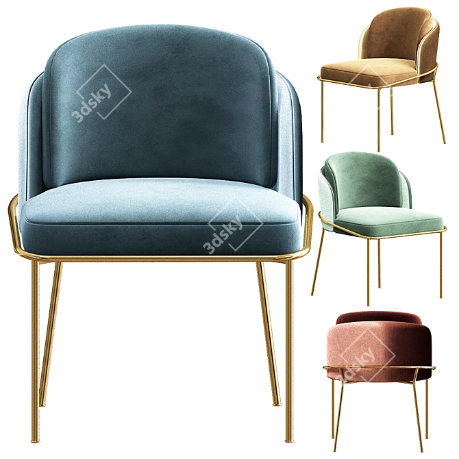 Elegant Angelo Dining Chair 3D model image 1