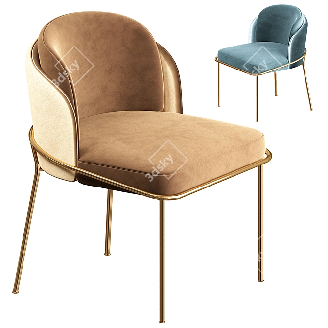 Elegant Angelo Dining Chair 3D model image 2