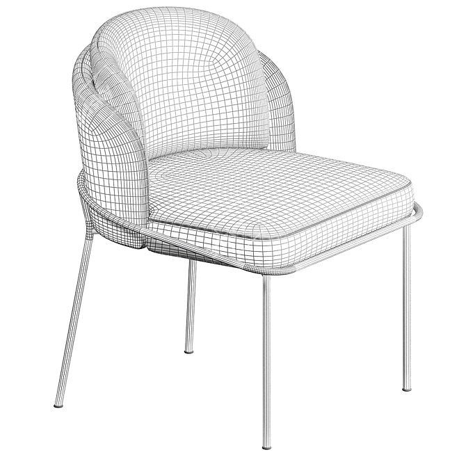 Elegant Angelo Dining Chair 3D model image 3