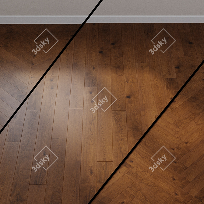 HARO PARQUET 3500 Nutmeg Oak 1-strip Plank 3D model image 1