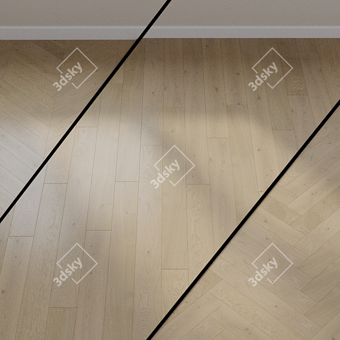 HARO PARQUET 4000 Sand Gray Oak 180 2V Plank 3D model image 1