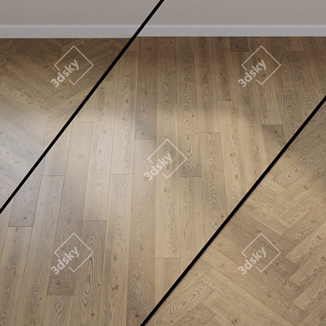 HARO PARQUET 4000 Plaza 240 Tobacco Oak Gray 3D model image 1