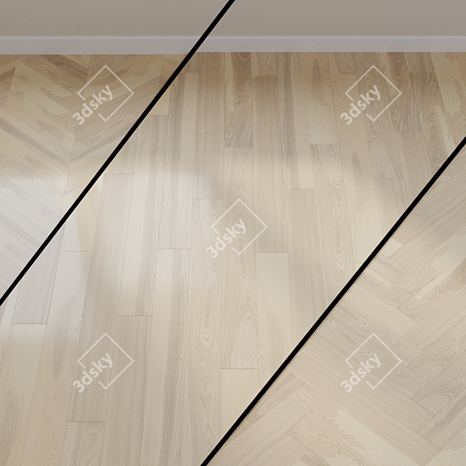 HARO PARKETT 4000 Country Ash: Elegant, Textured Parquet 3D model image 1