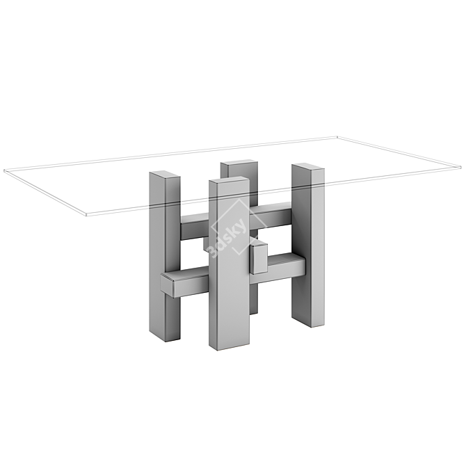 Sculptural Belgian Dining Table 3D model image 4