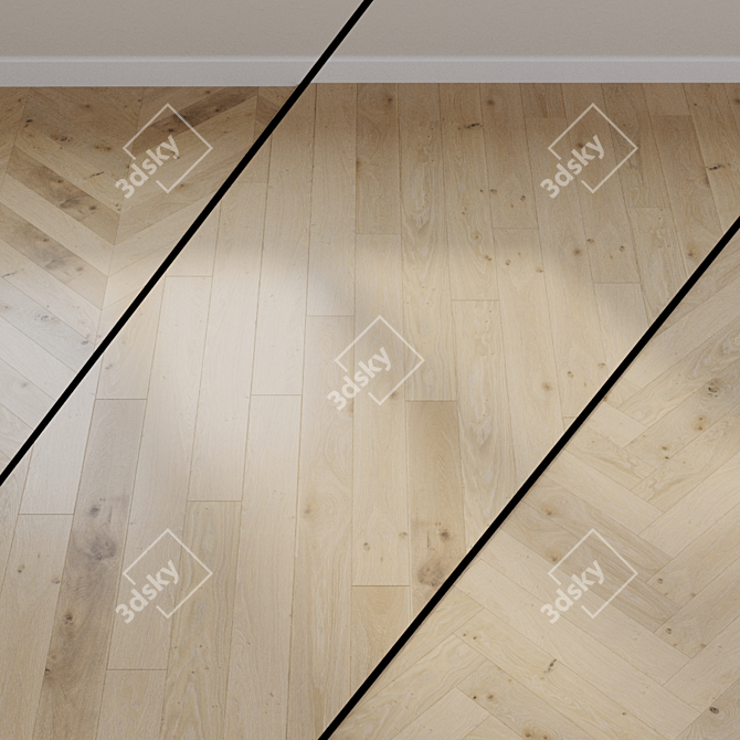 HARO PARQUET 4000 Oak Cream White 1-Strip 180 3D model image 1