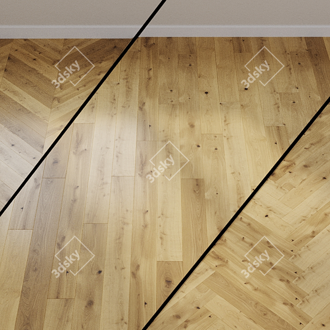 Sauvage Oak Parquet Board 3D model image 1