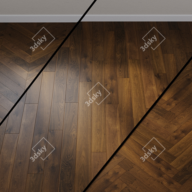 Country House Rustic Oak Parquet 3D model image 1