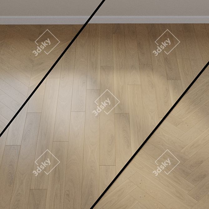 HARO Parquet 4000 Sand White Oak - Elegant Flooring 3D model image 1