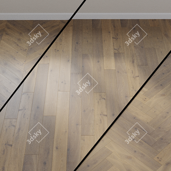 HARO 4000 Parquet Board - Smoke Oak Puro White 3D model image 1