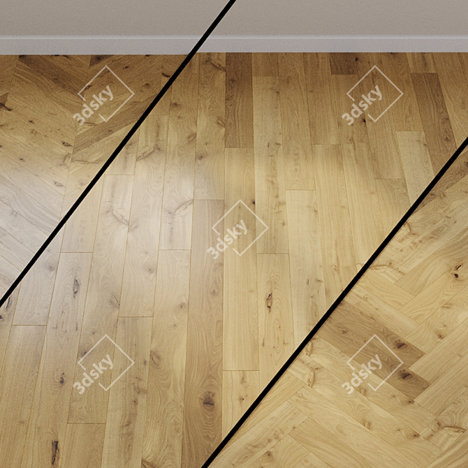 HARO PARQUET 4000: Invisible Oak Sauvage Plank 3D model image 1