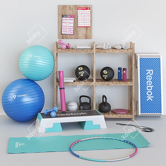 Ultimate Home Gym Set 3D model image 1