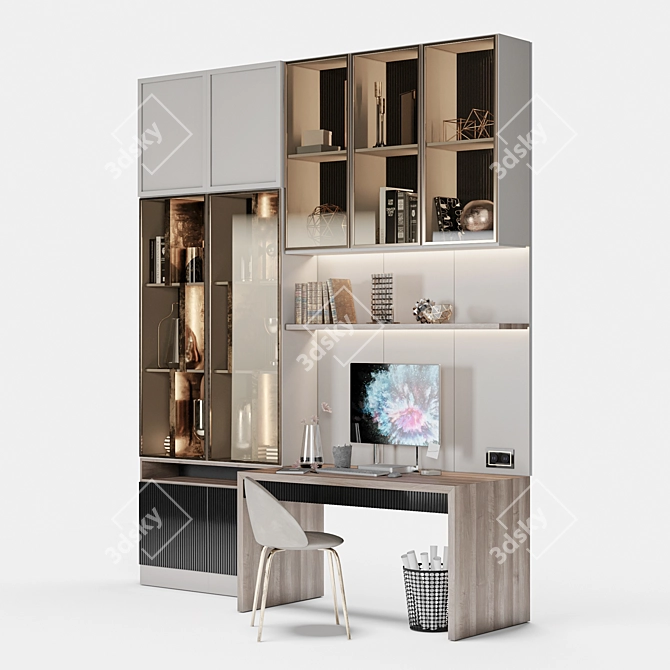 Title: Modern Workplace Desk 3D model image 1