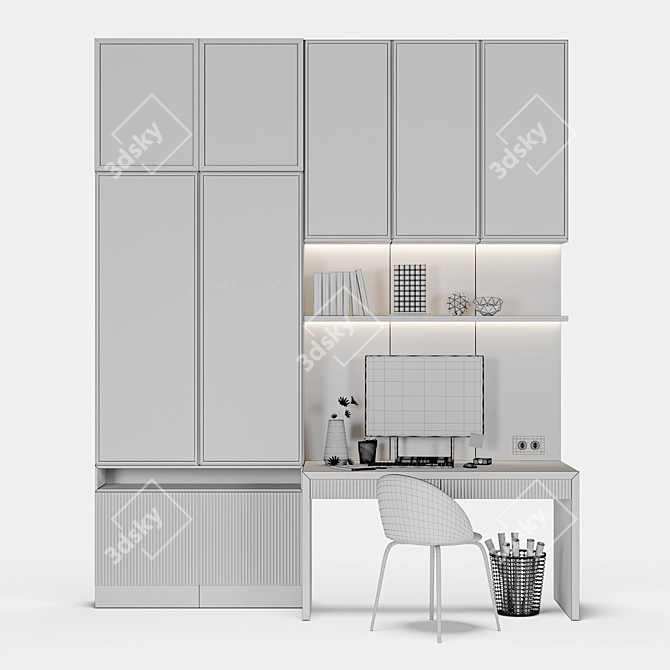 Title: Modern Workplace Desk 3D model image 5