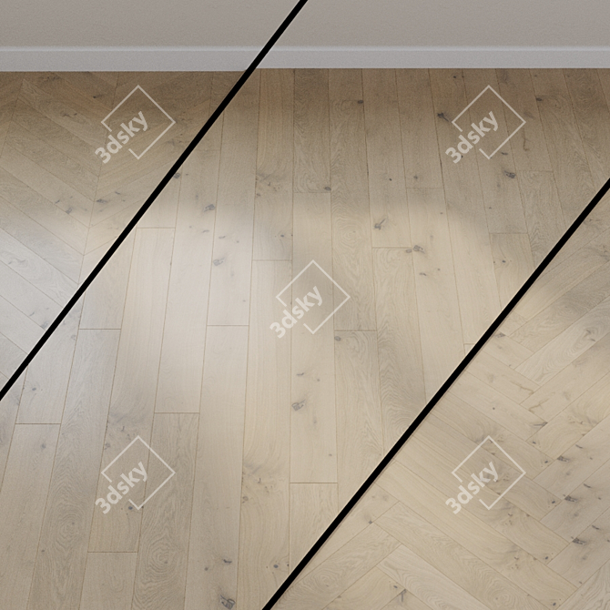 HARO PARQUET 4000: Oak Gray Sand Sauvage 1-Strip Plank 3D model image 1